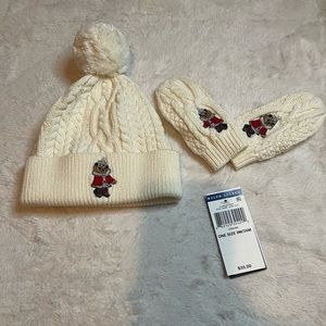 Baby Girl Ralph Lauren Hat & Gloves Set
